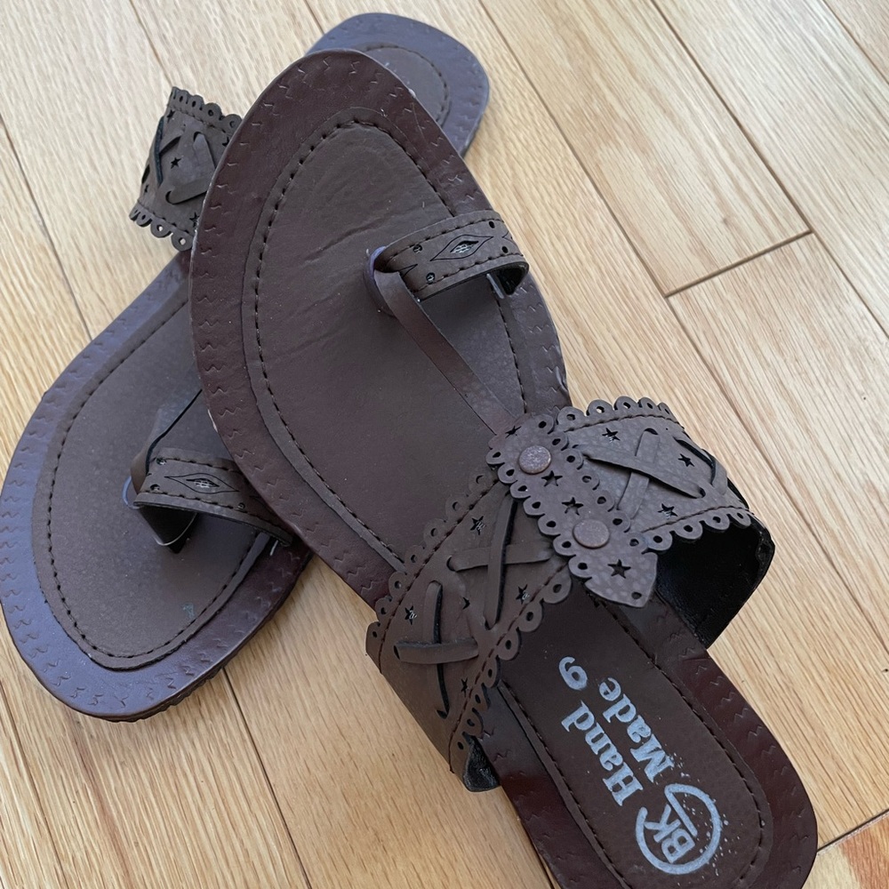 New handmade leather sandals
